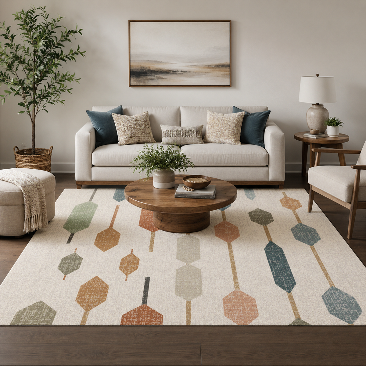 Retro Linear Geo Rug