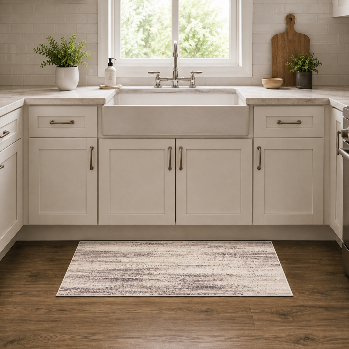 Soft Taupe Linear Rug