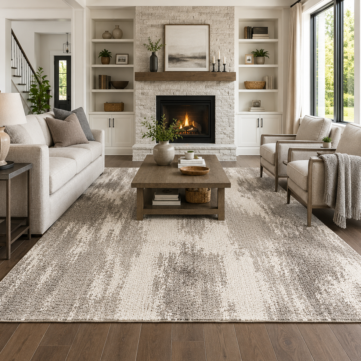 Sandstone Abstract Area Rug