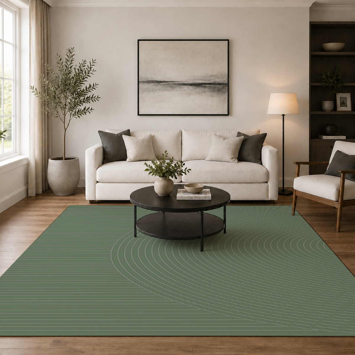 Sage Ripple Line Rug