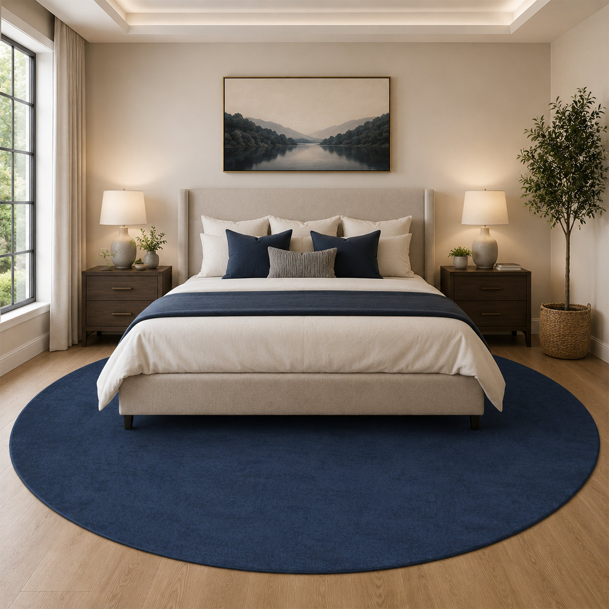 Midnight Navy Textured Area Rug