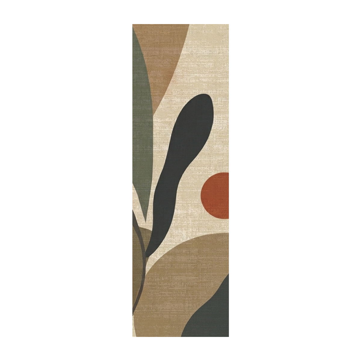 Abstract Botanical Leaf Rug