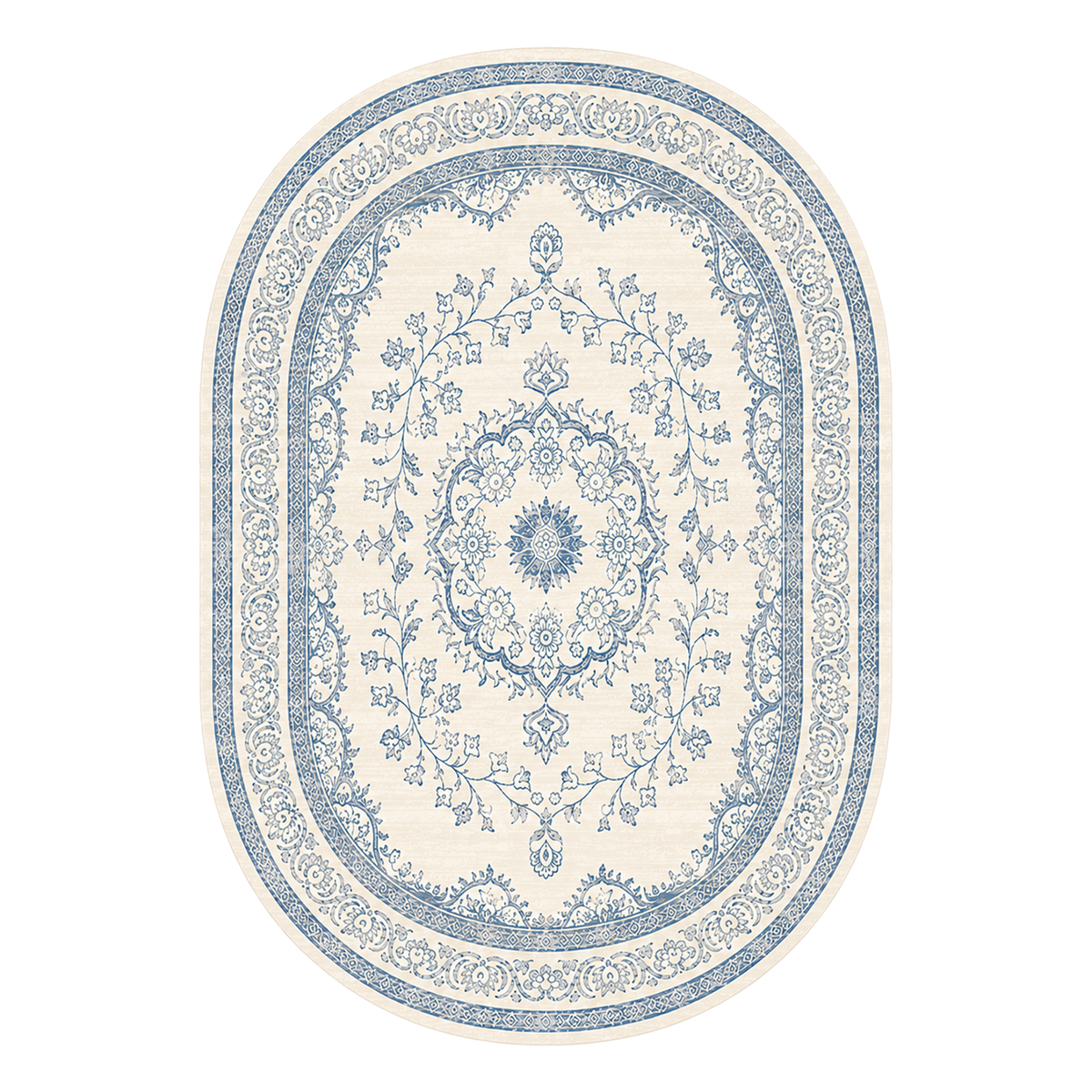 Porcelain Blue Floral Rug