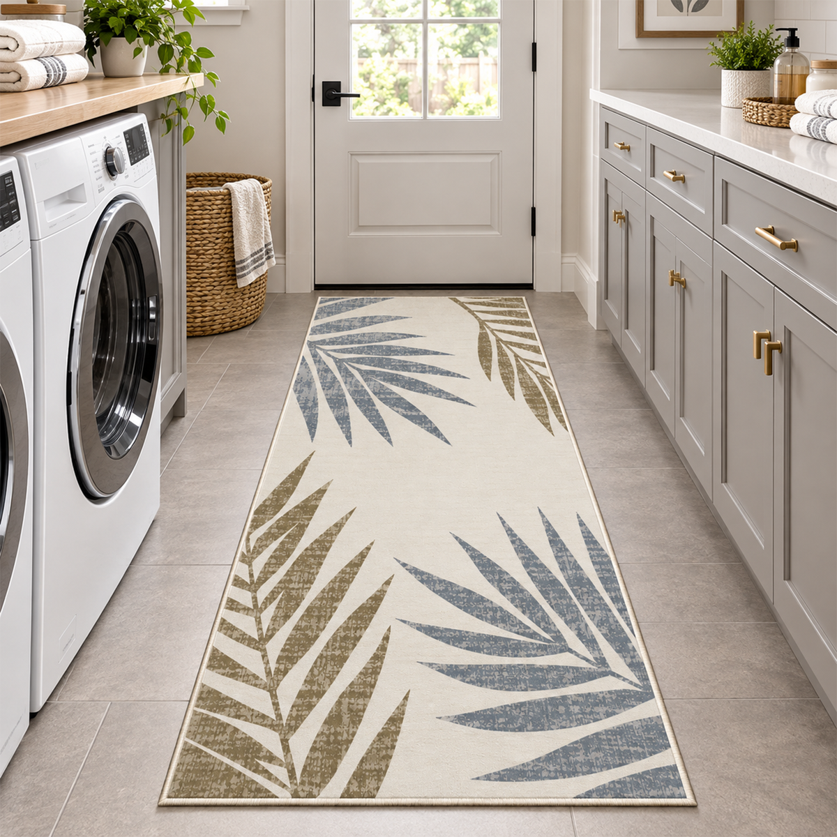 Coastal Palm Leaf Rug