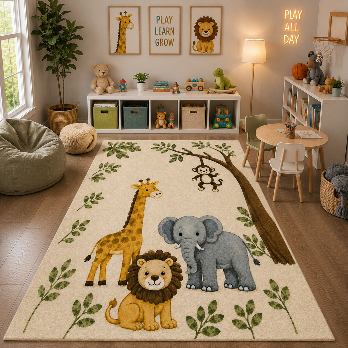 Jungle Pals Kids Washable Rug