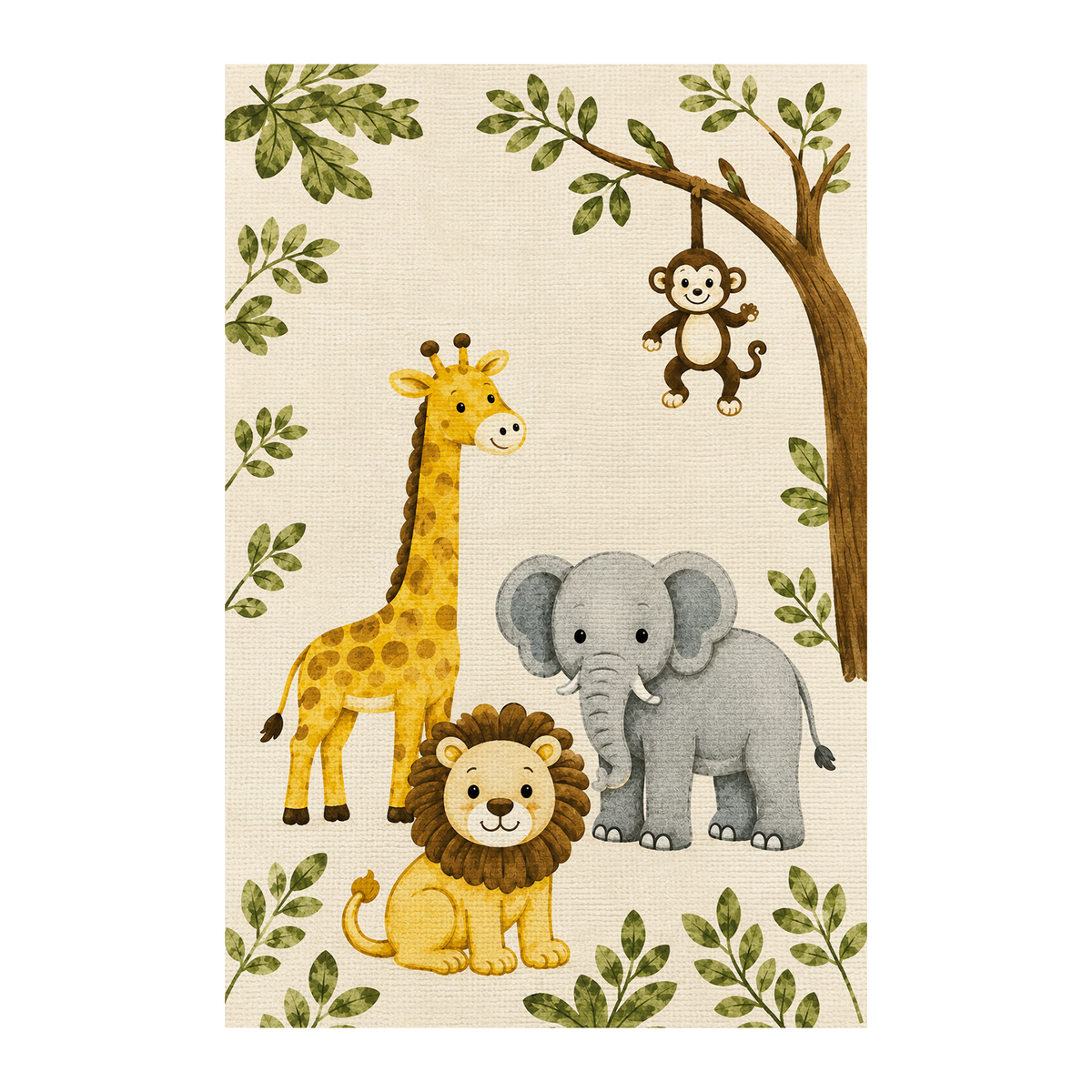 Jungle Pals Kids Washable Rug