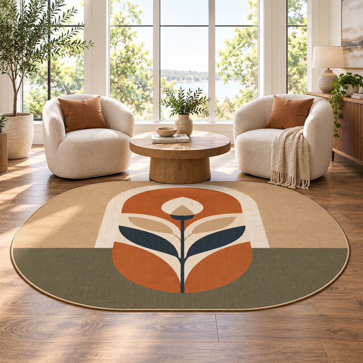 Retro Bloom Arch Rug