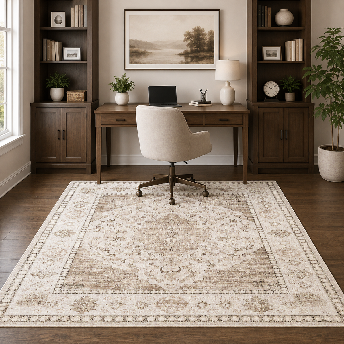 Antique Ivory Floral Rug