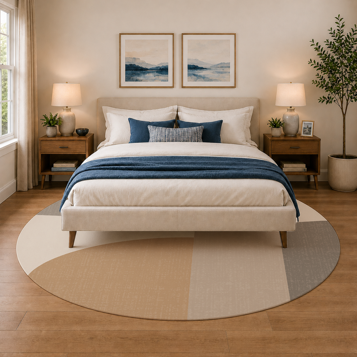 Modern Neutral Curve Rug