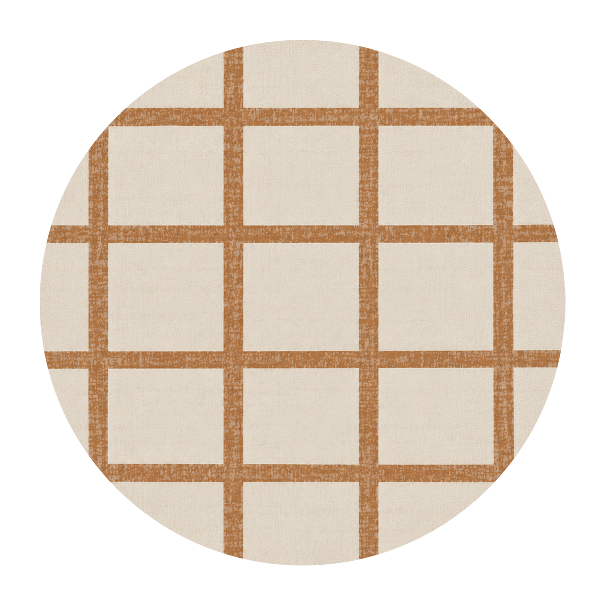 Camel Grid Check Rug