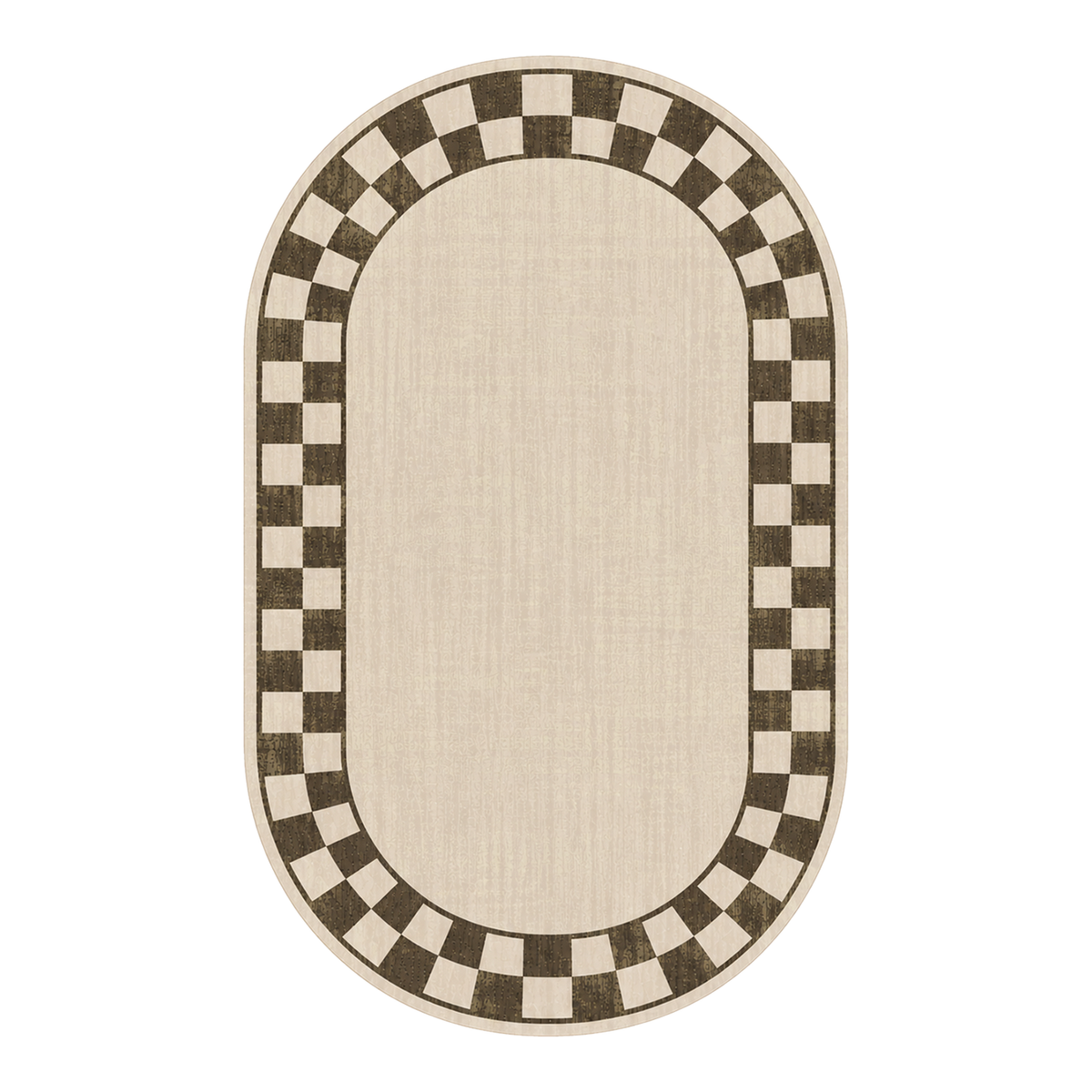 Espresso Check Frame Rug