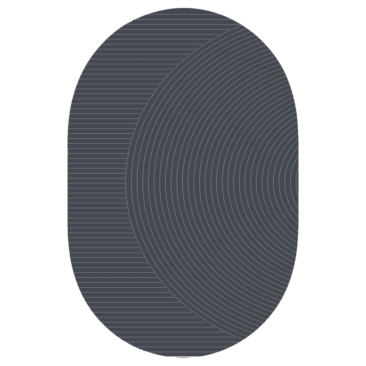 Graphite Concentric Line Rug