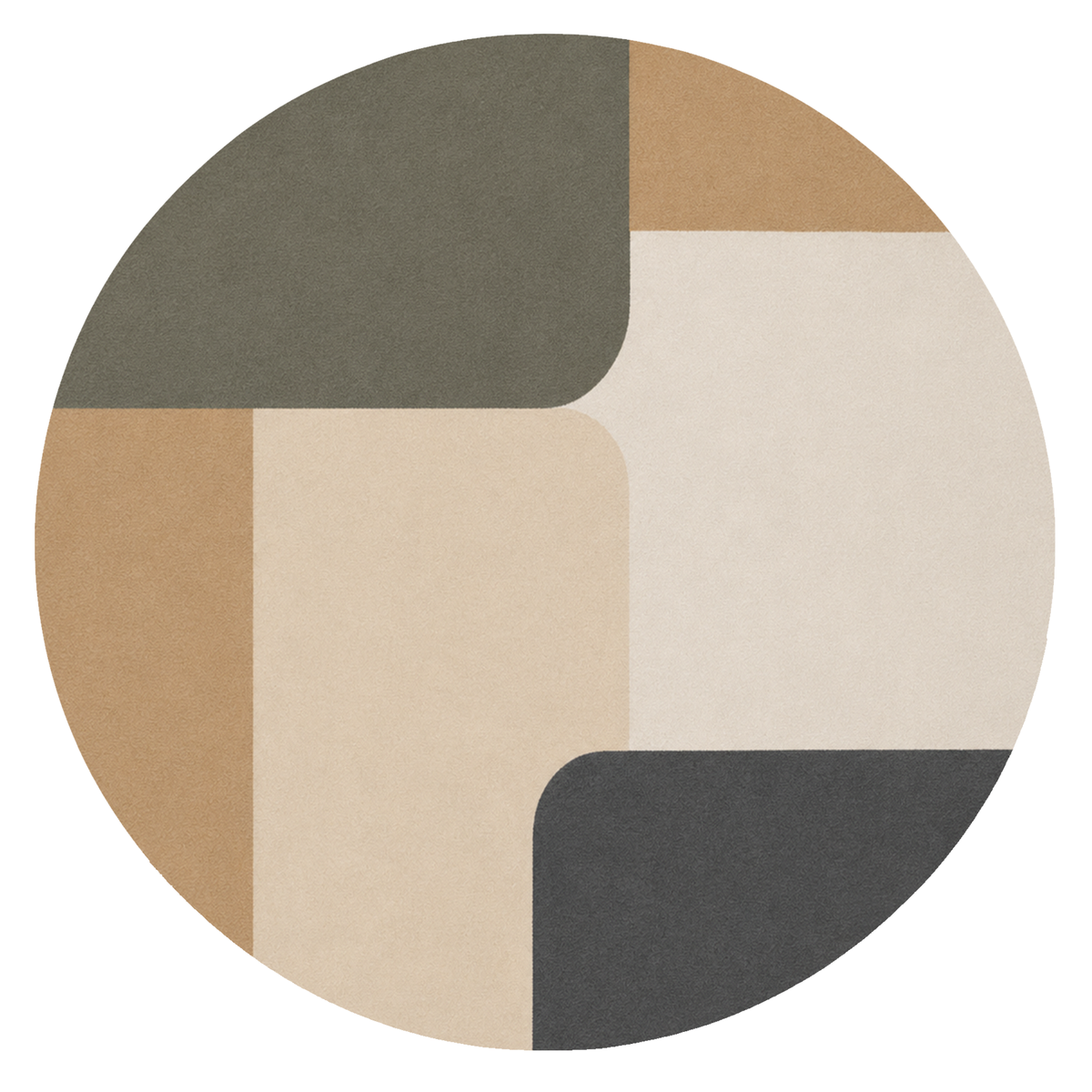 Modern Abstract Curved Color Block Area Rug