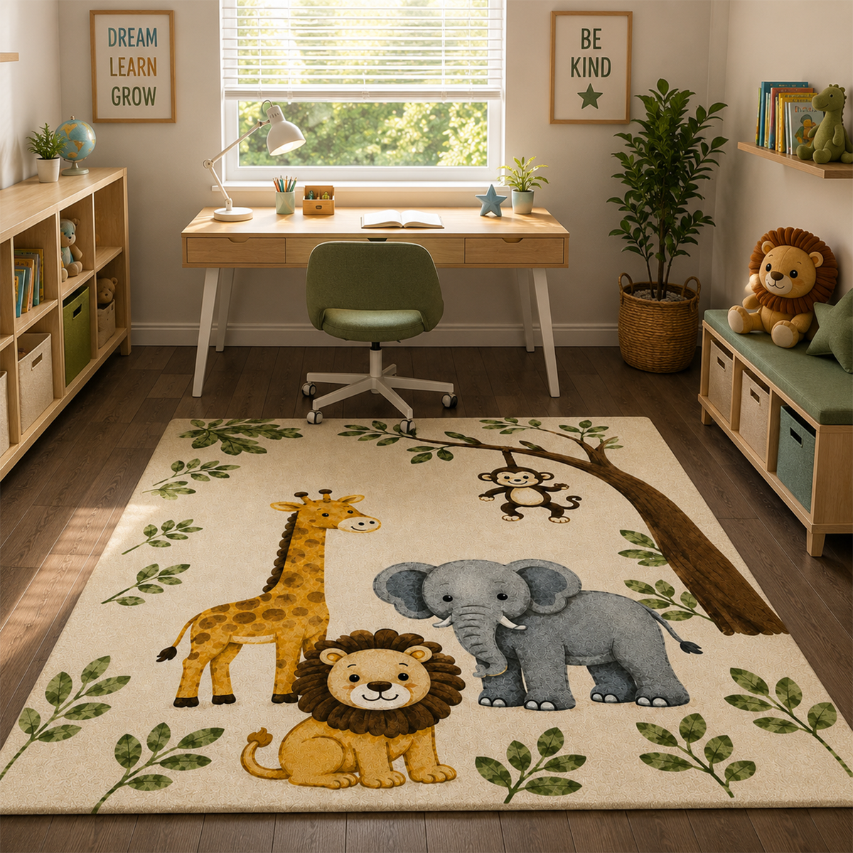 Jungle Pals Kids Washable Rug