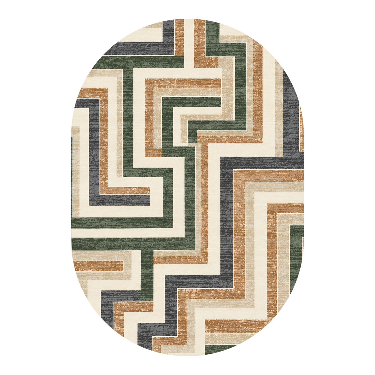Geometric Maze Path Rug