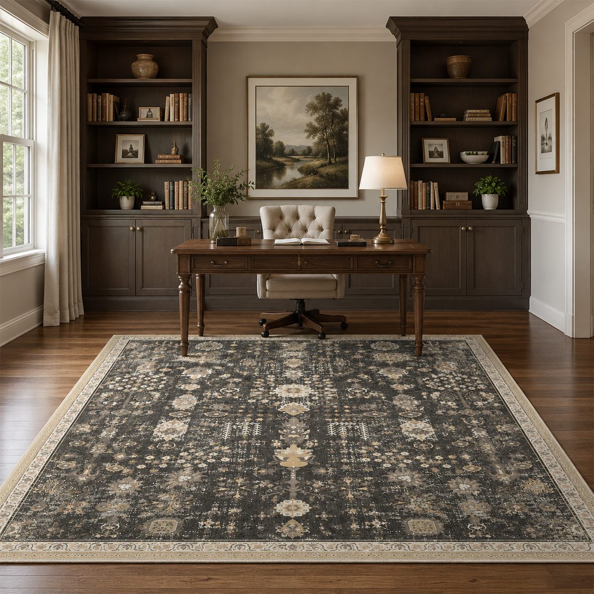 Charcoal Tree of Life Rug