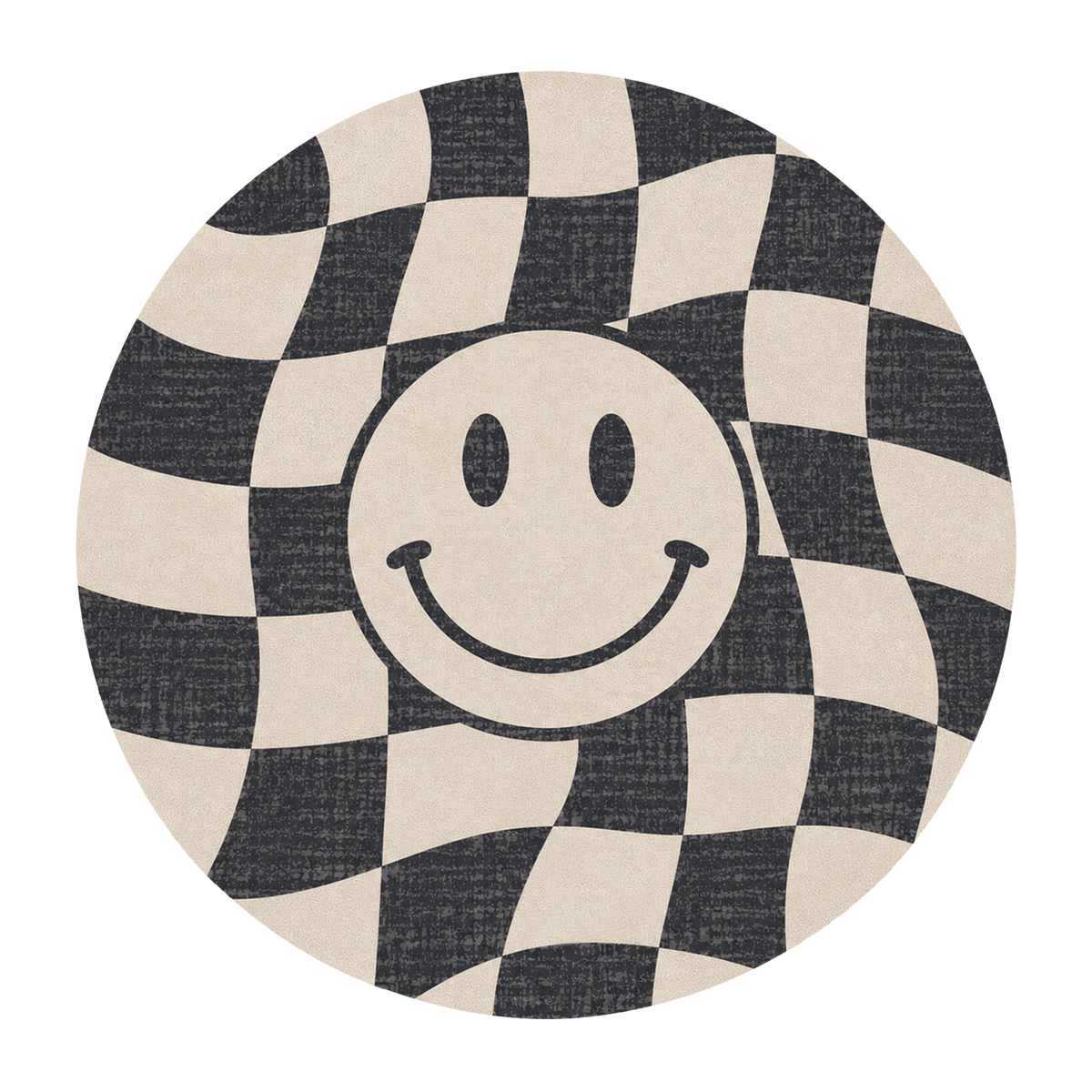 Checkerboard Smiley Rug