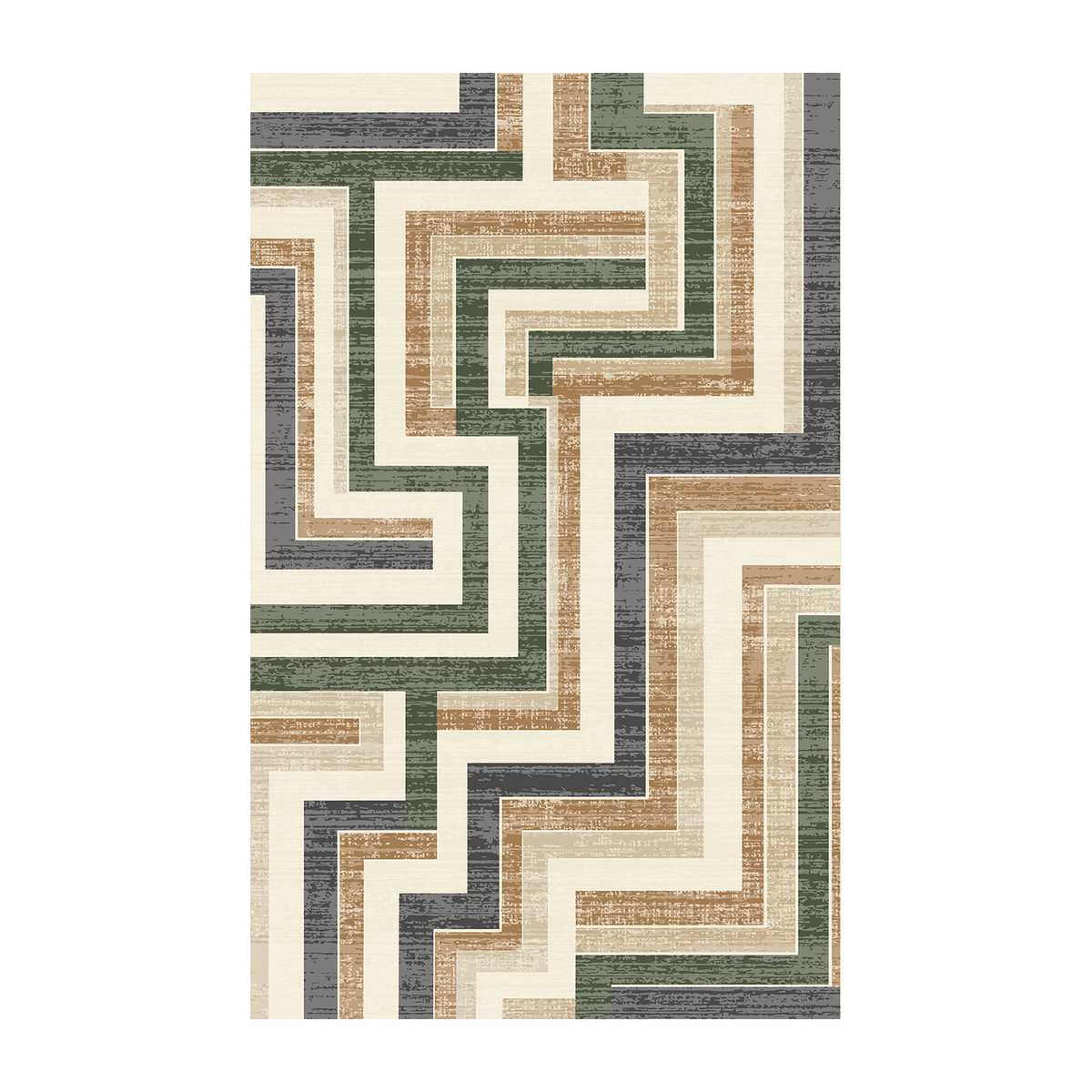 Geometric Maze Path Rug