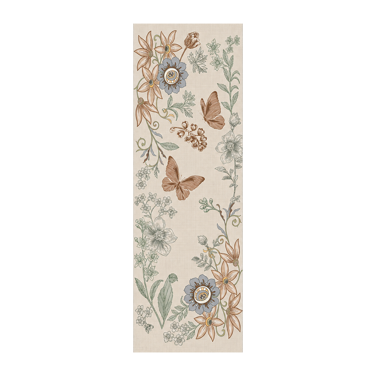 Vintage Botanical Butterfly Rug
