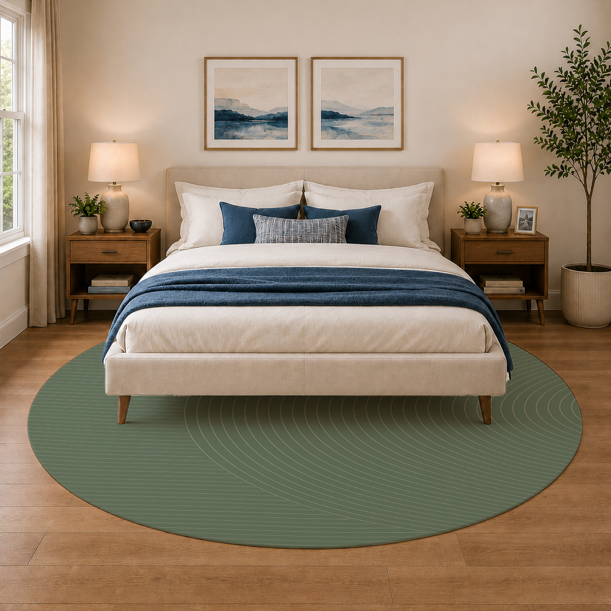 Sage Ripple Line Rug