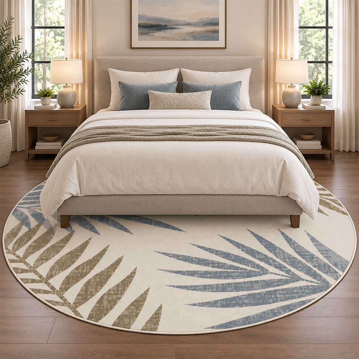 Coastal Palm Leaf Rug