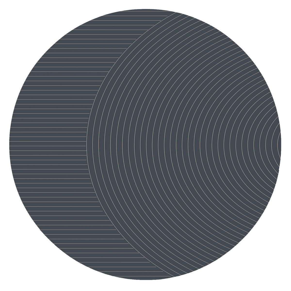 Graphite Concentric Line Rug