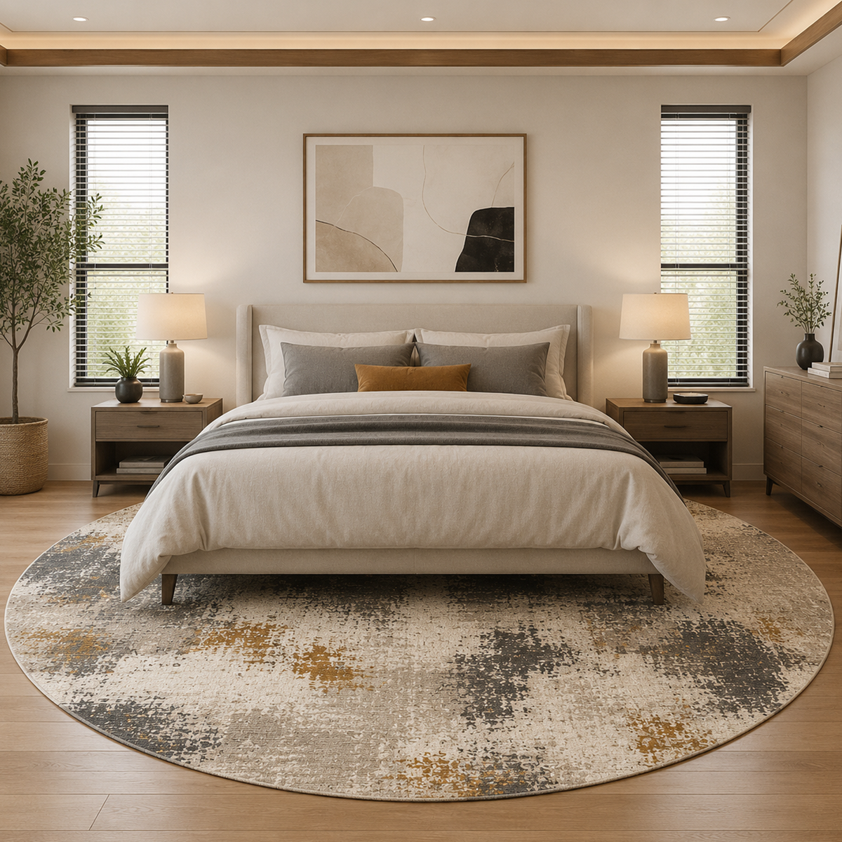 Ochre Stone Abstract Rug