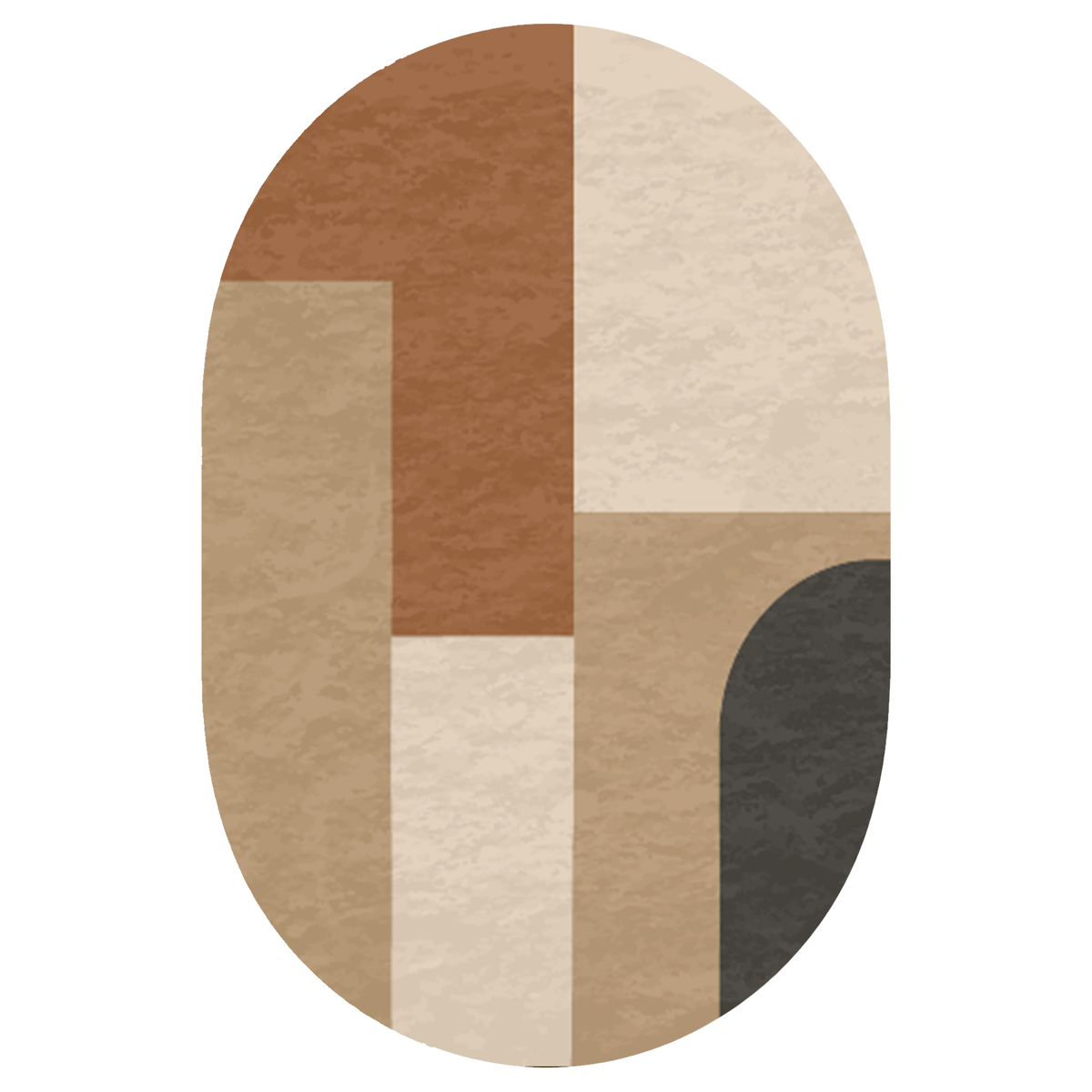 Modern Curved Color Block Area Rug