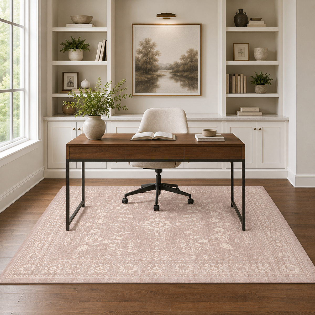 Vintage Blush Floral Rug