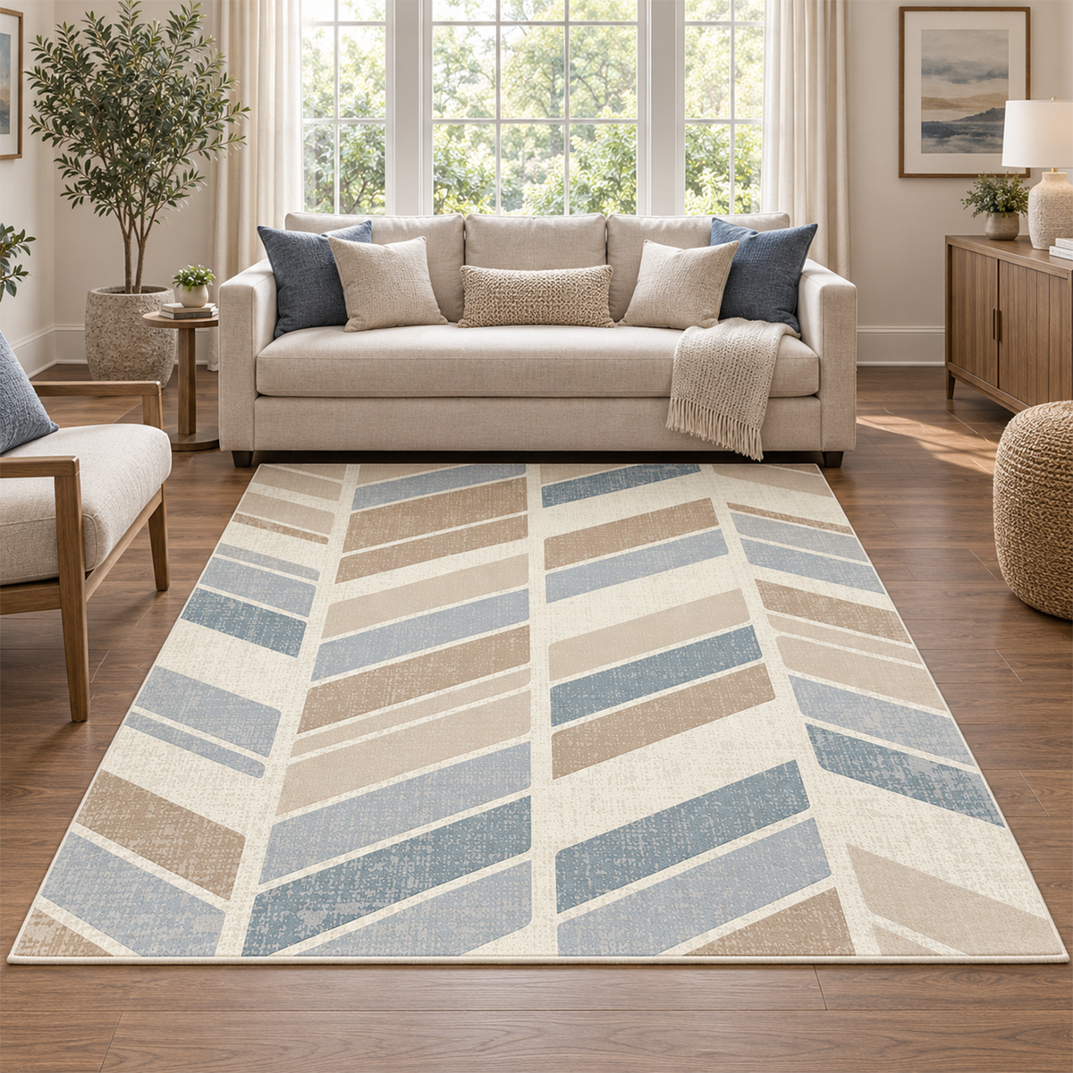 Pastel Chevron Stripe Rug