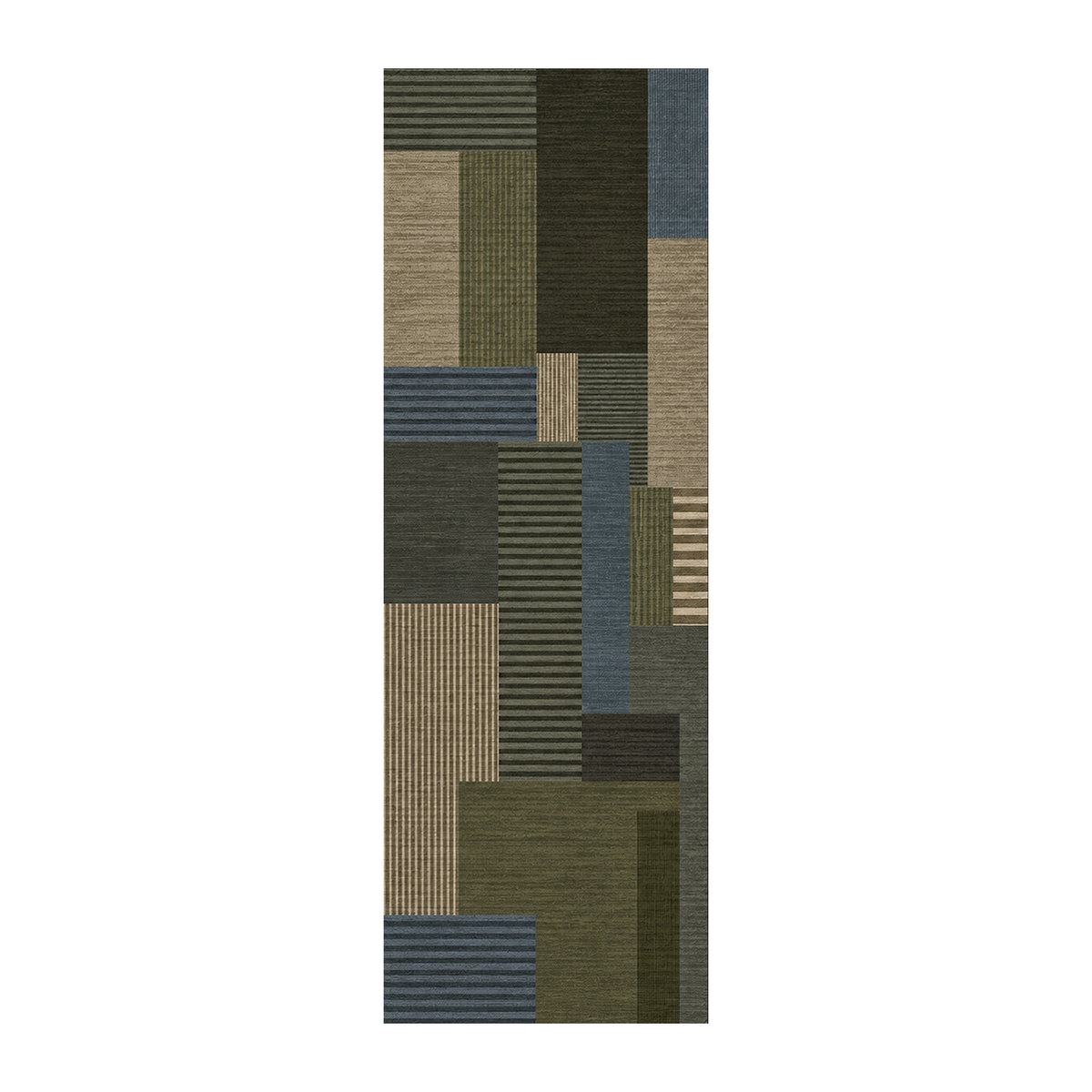 Forest Patchwork Geometric Rug