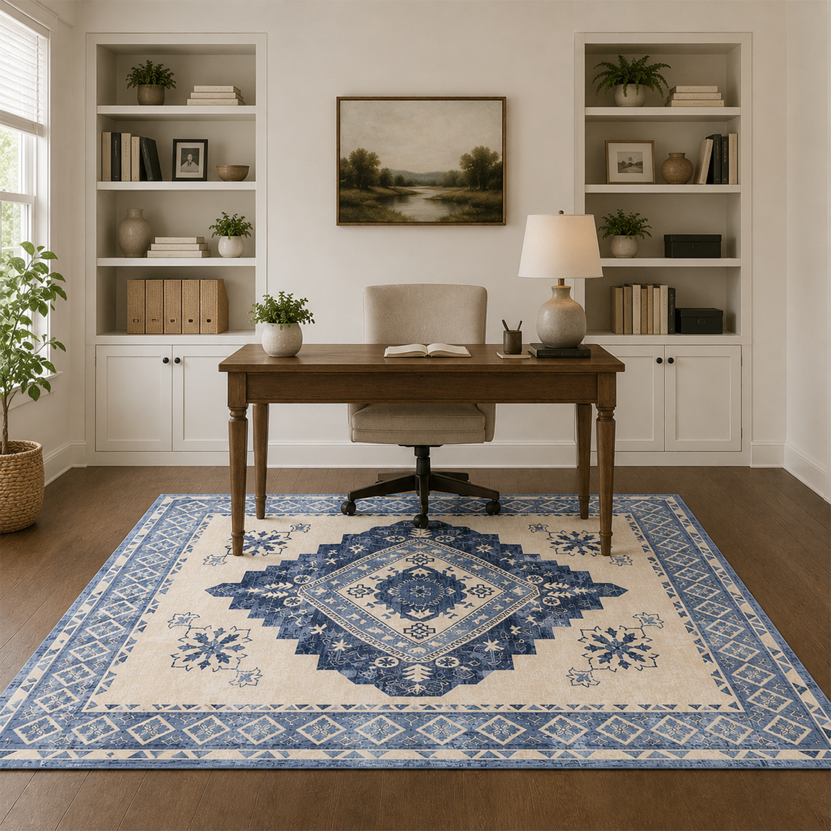 Blue Heritage Geometric Rug
