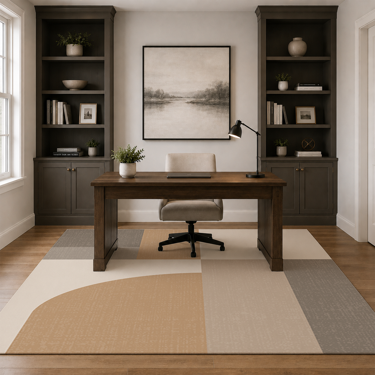Modern Neutral Curve Rug