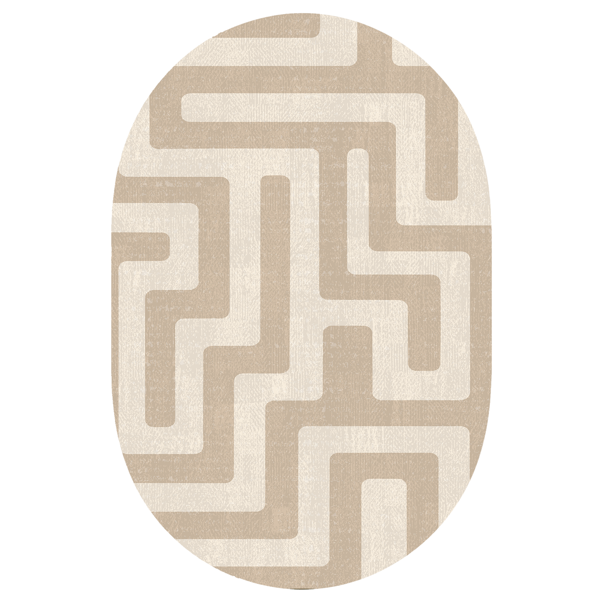 Tonal Beige Maze Labyrinth Rug