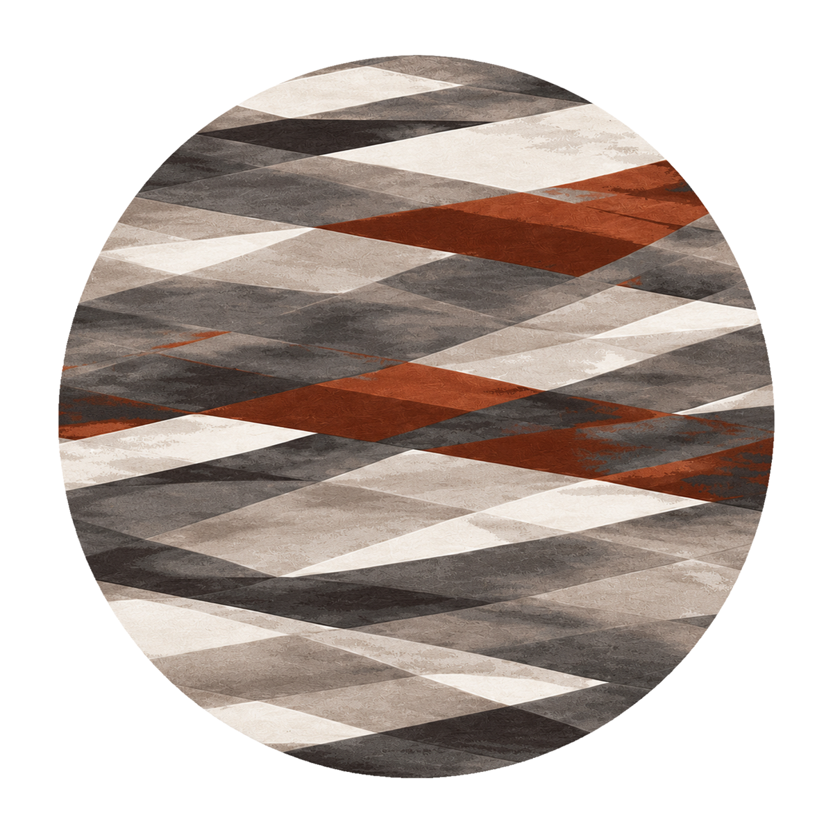 Rust Fusion Geometric Rug