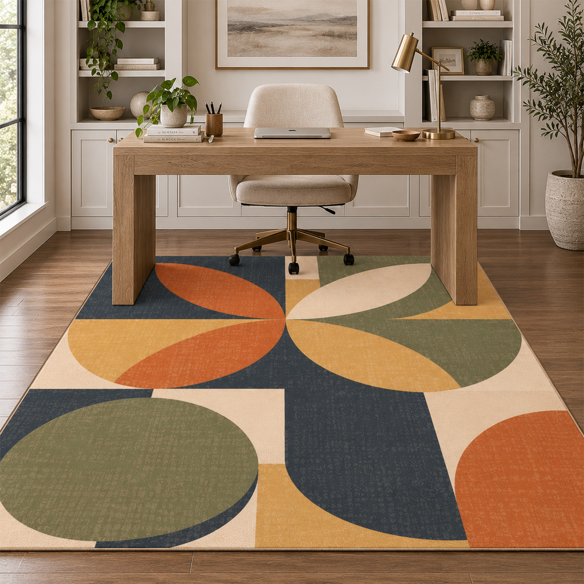 Retro Petal Geo Rug