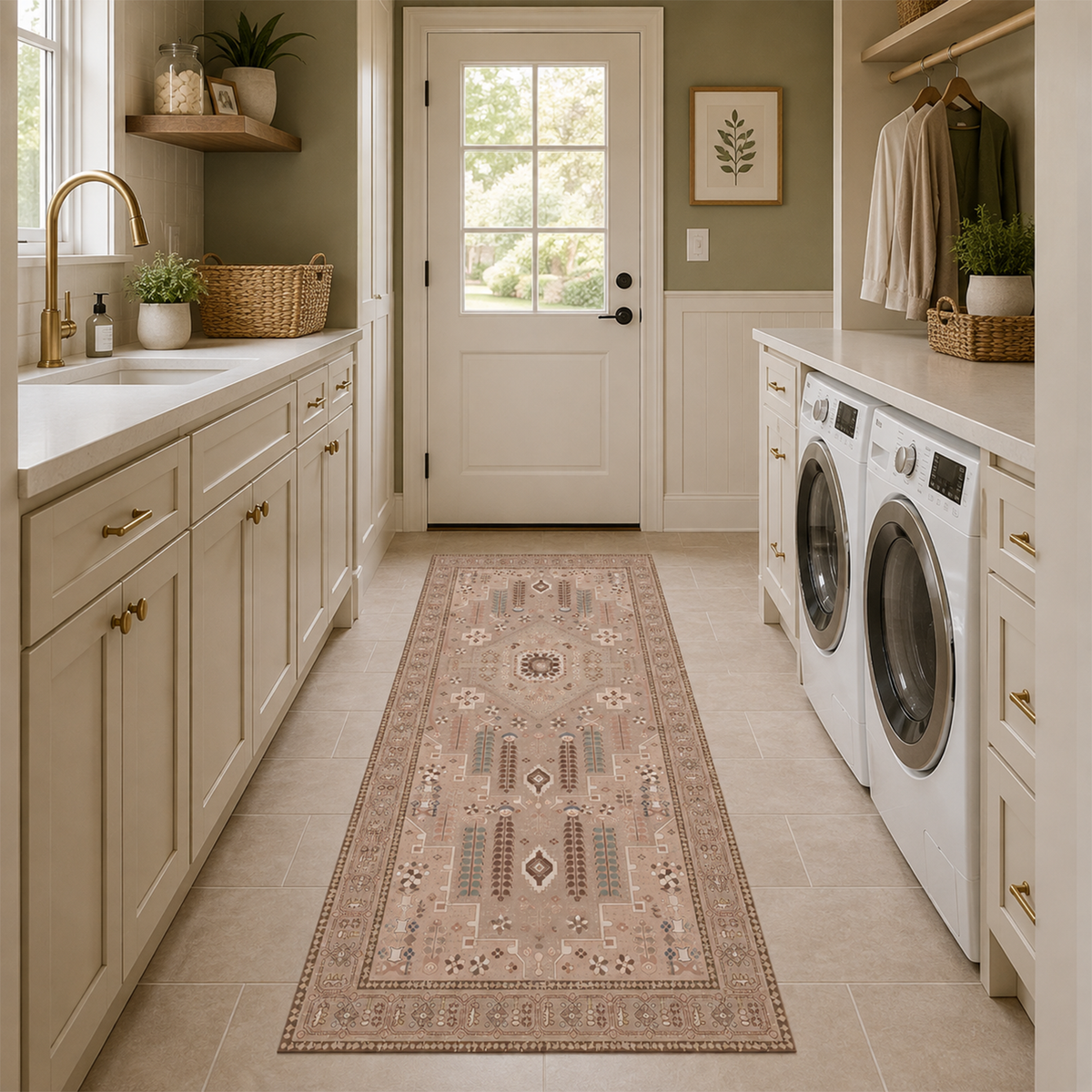 Blush Botanical Medallion Rug