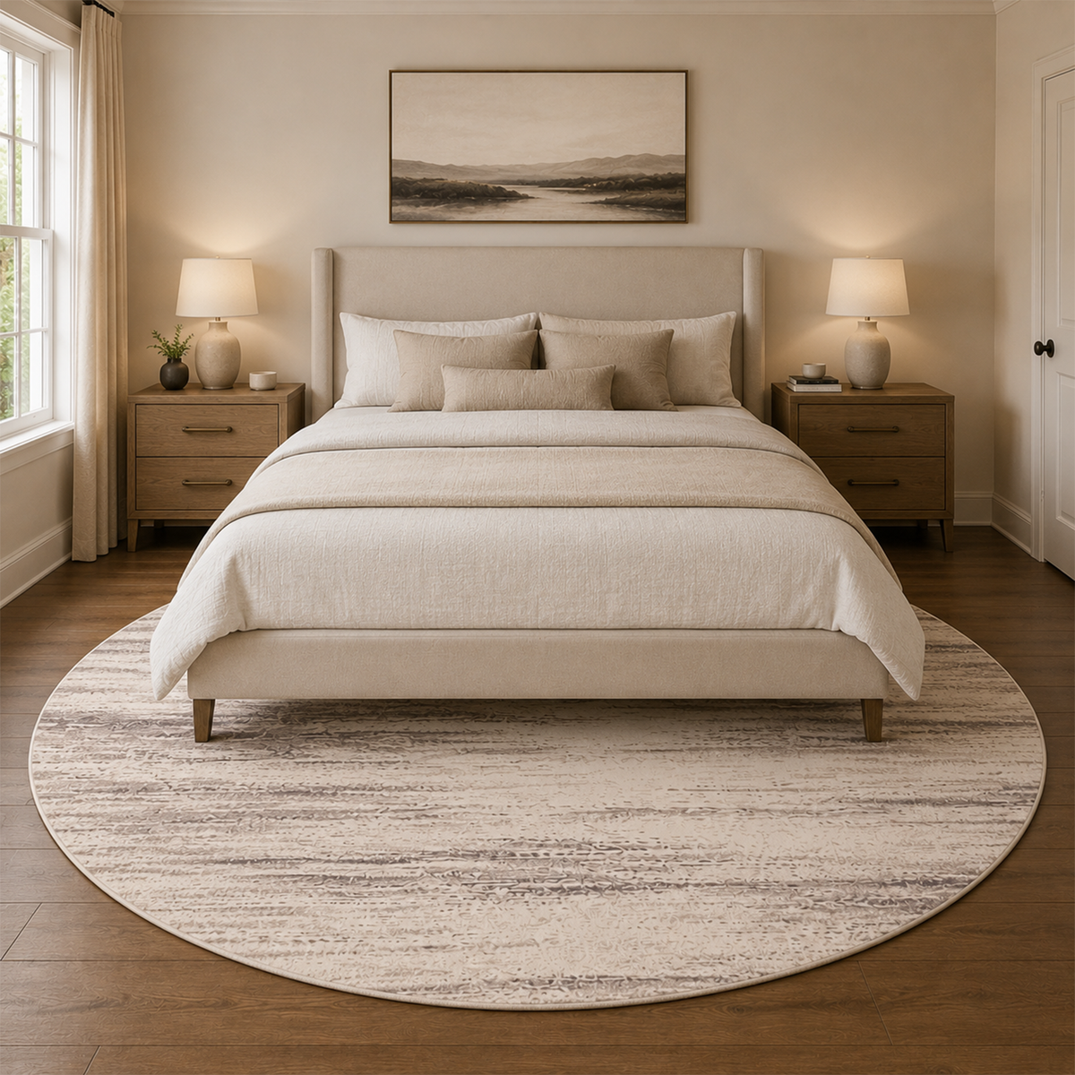 Soft Taupe Linear Rug