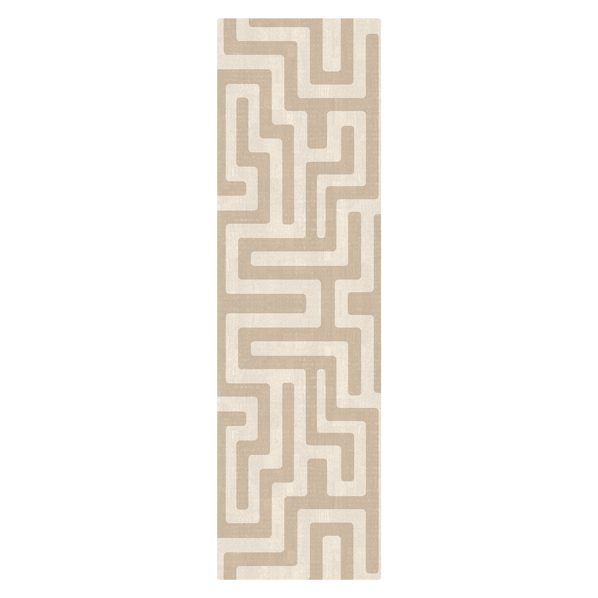 Tonal Beige Maze Labyrinth Rug