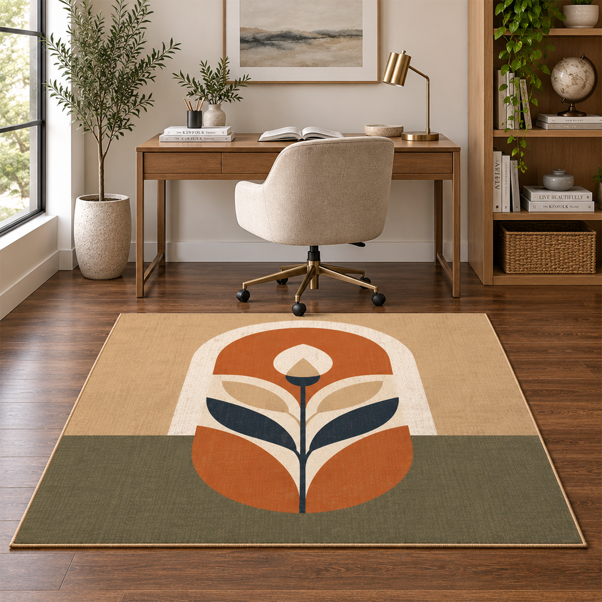 Retro Bloom Arch Rug