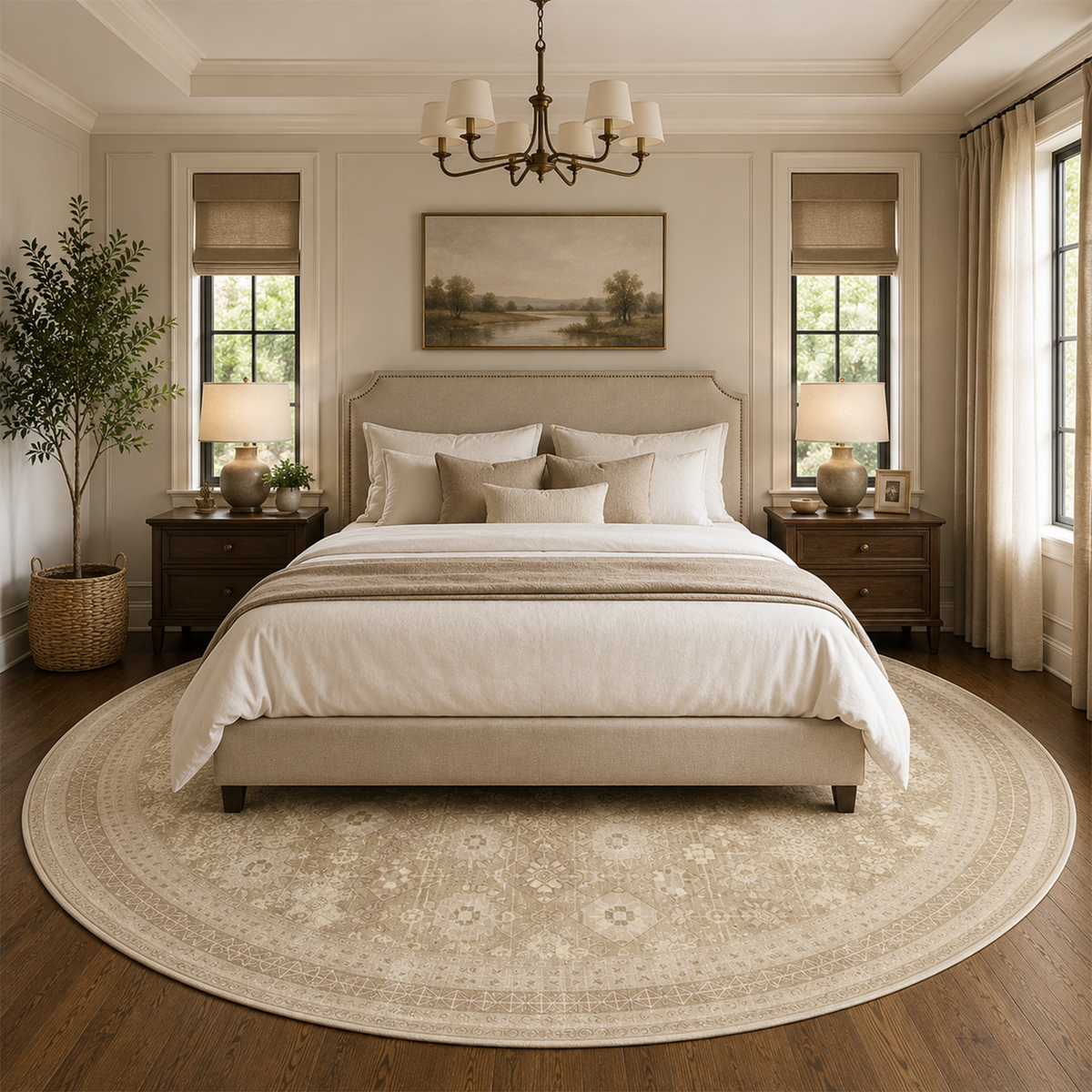 Faded Olive Tribal Diamond Rug