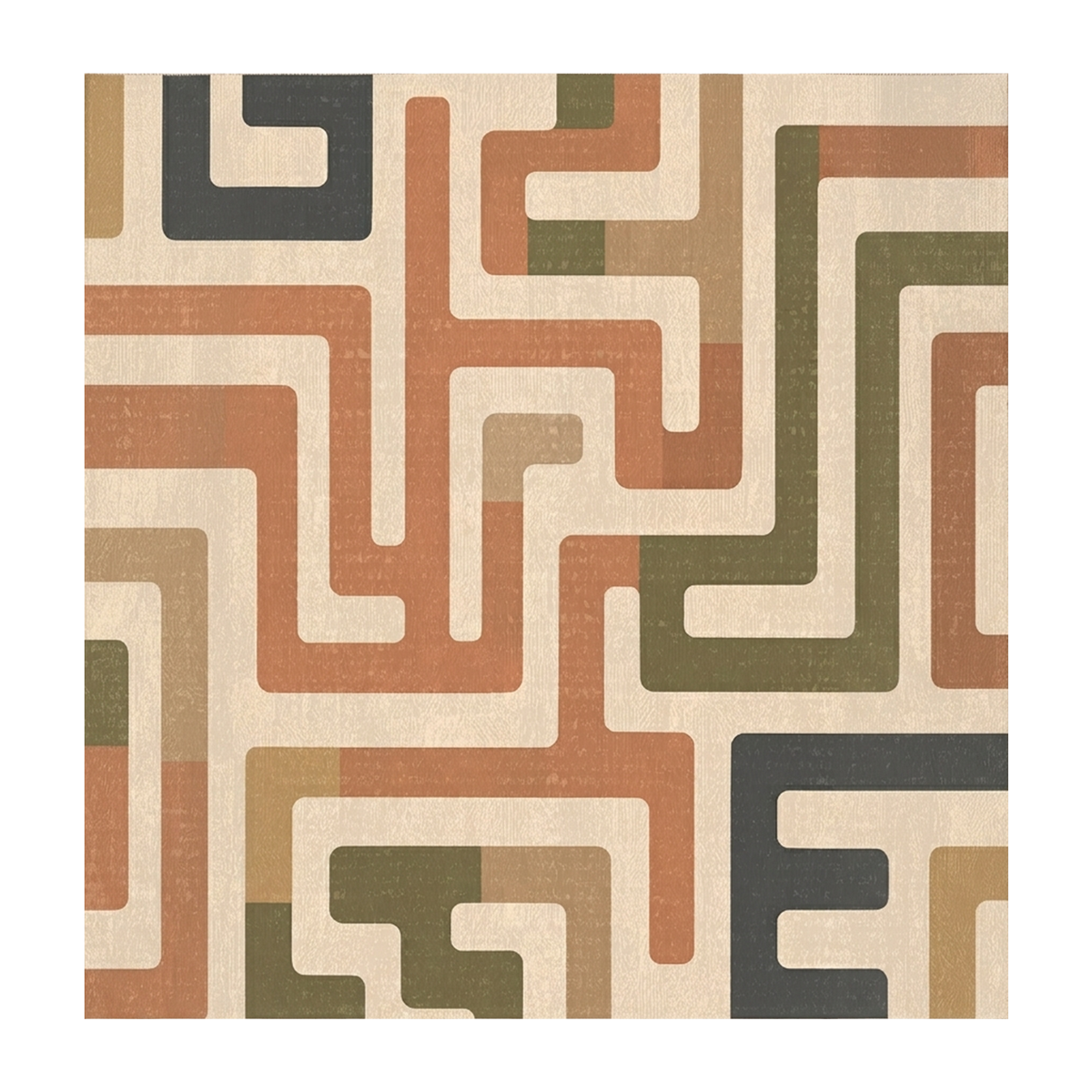 Geometric Circuit Maze Rug
