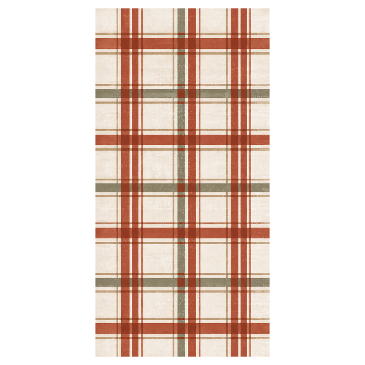 Bold Rust Plaid Tartan Rug